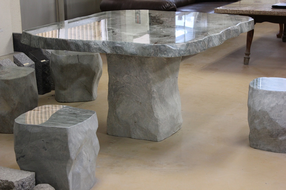 石製テーブルセット　九龍石